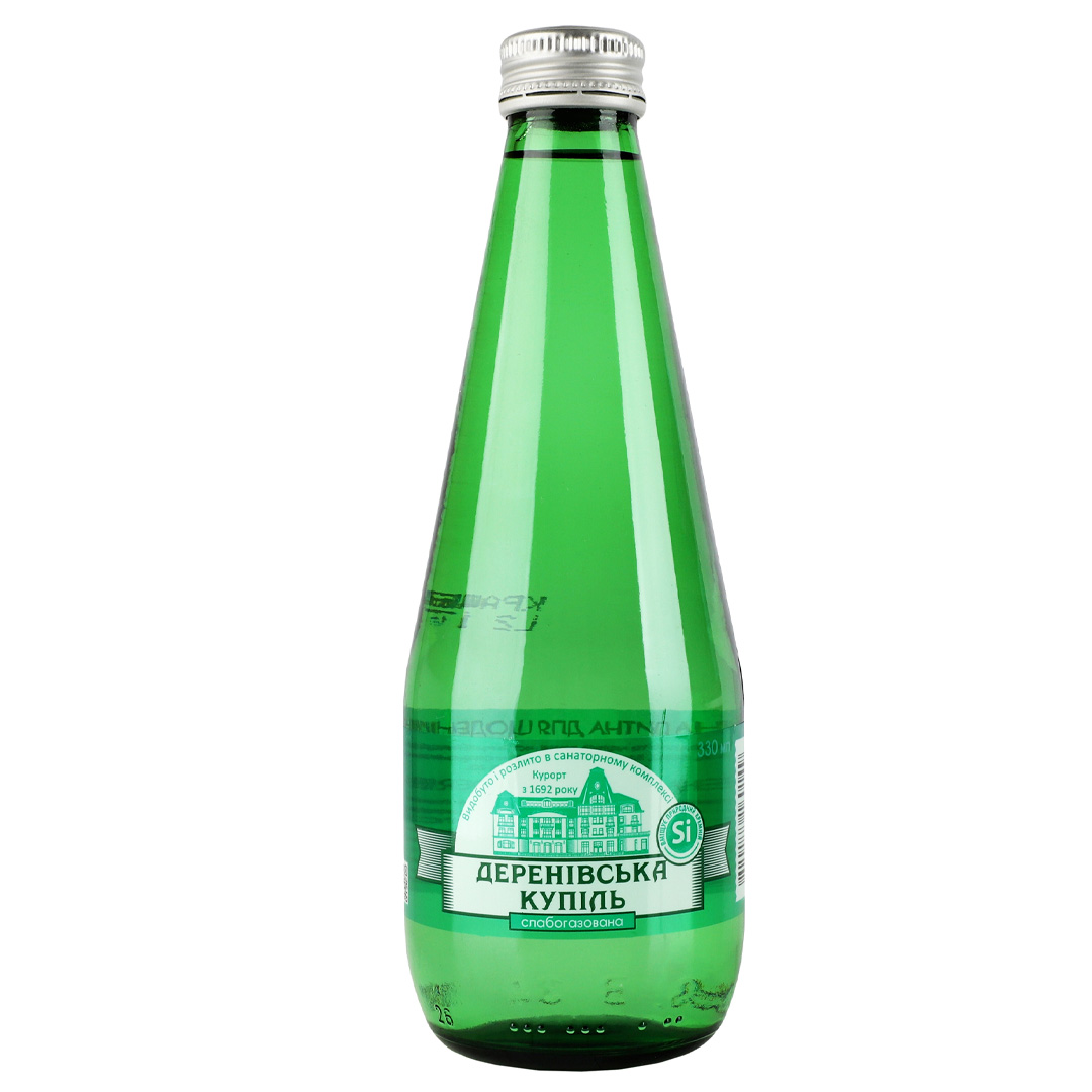 Вода питна для щоденного вживання "Деренівська Купіль", слабогазована, 0,33 л у склі